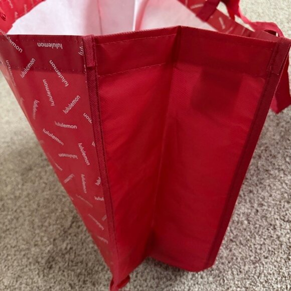 LULULEMON Extra Large Red Reusable Shopping Tote Bag XL - Picture 9 of 11